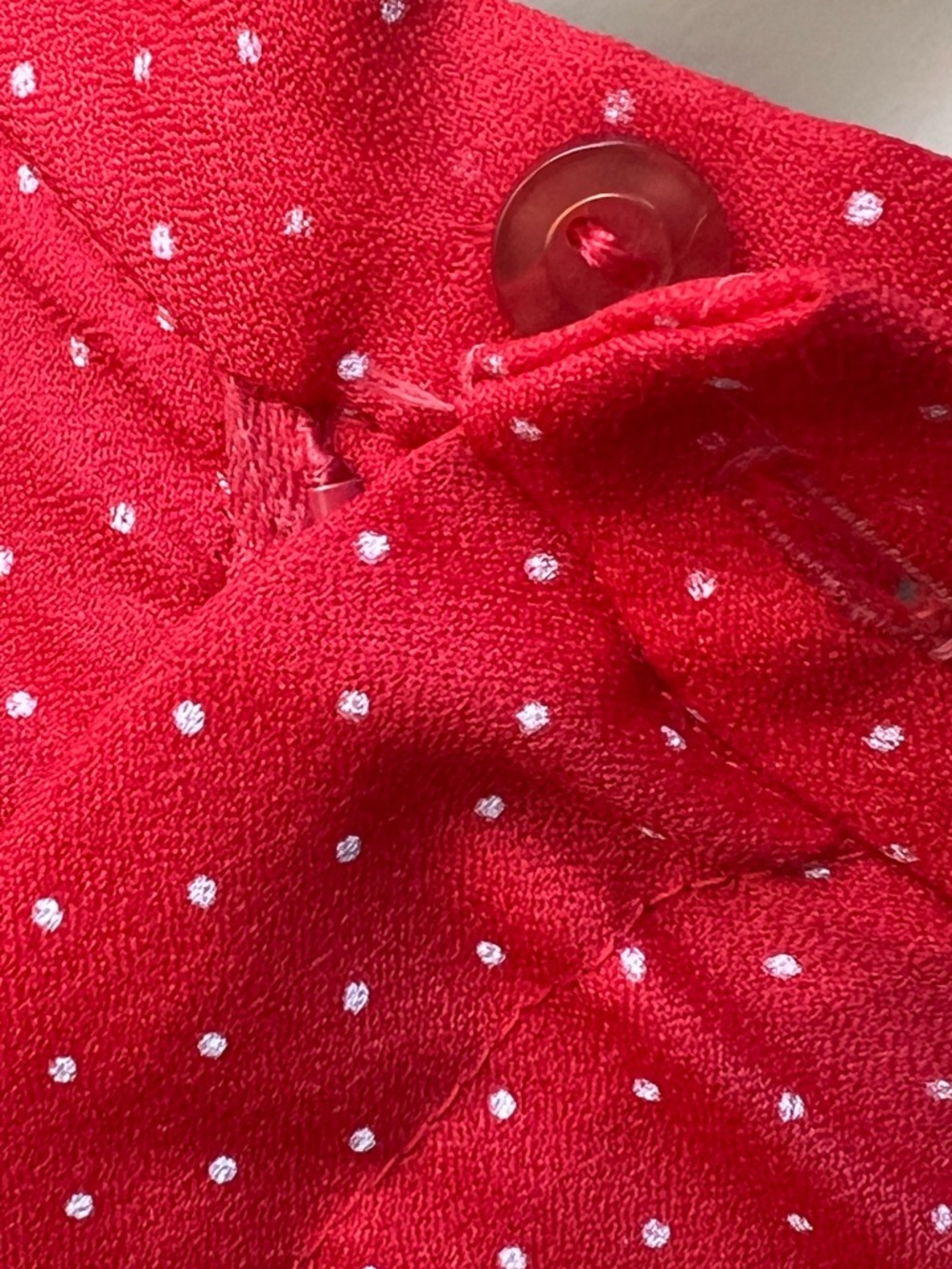 Vintage Handmade Wide Leg Red Polka-Dot Pants - Women's Stylish High-Rise - Picture 12 of 16